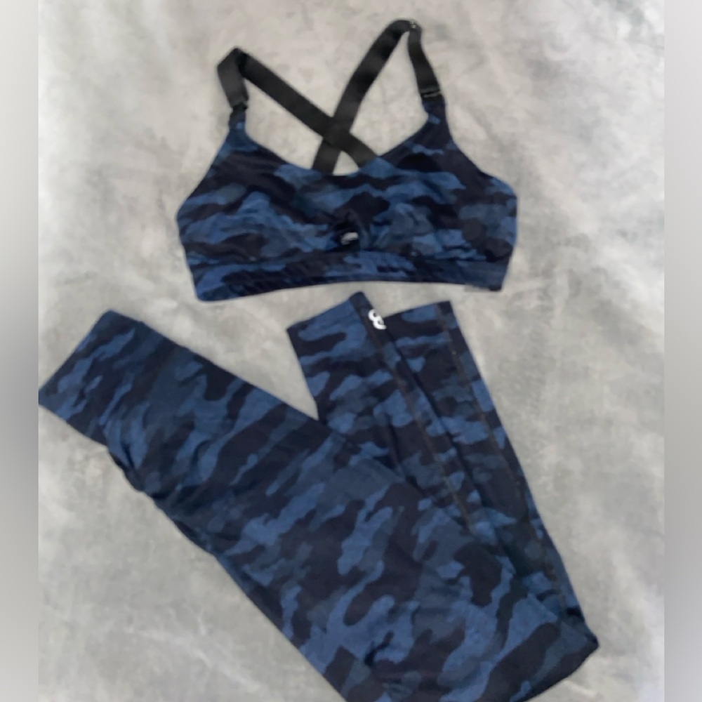 Bombshell Sportswear Blue Camo Sports Bra